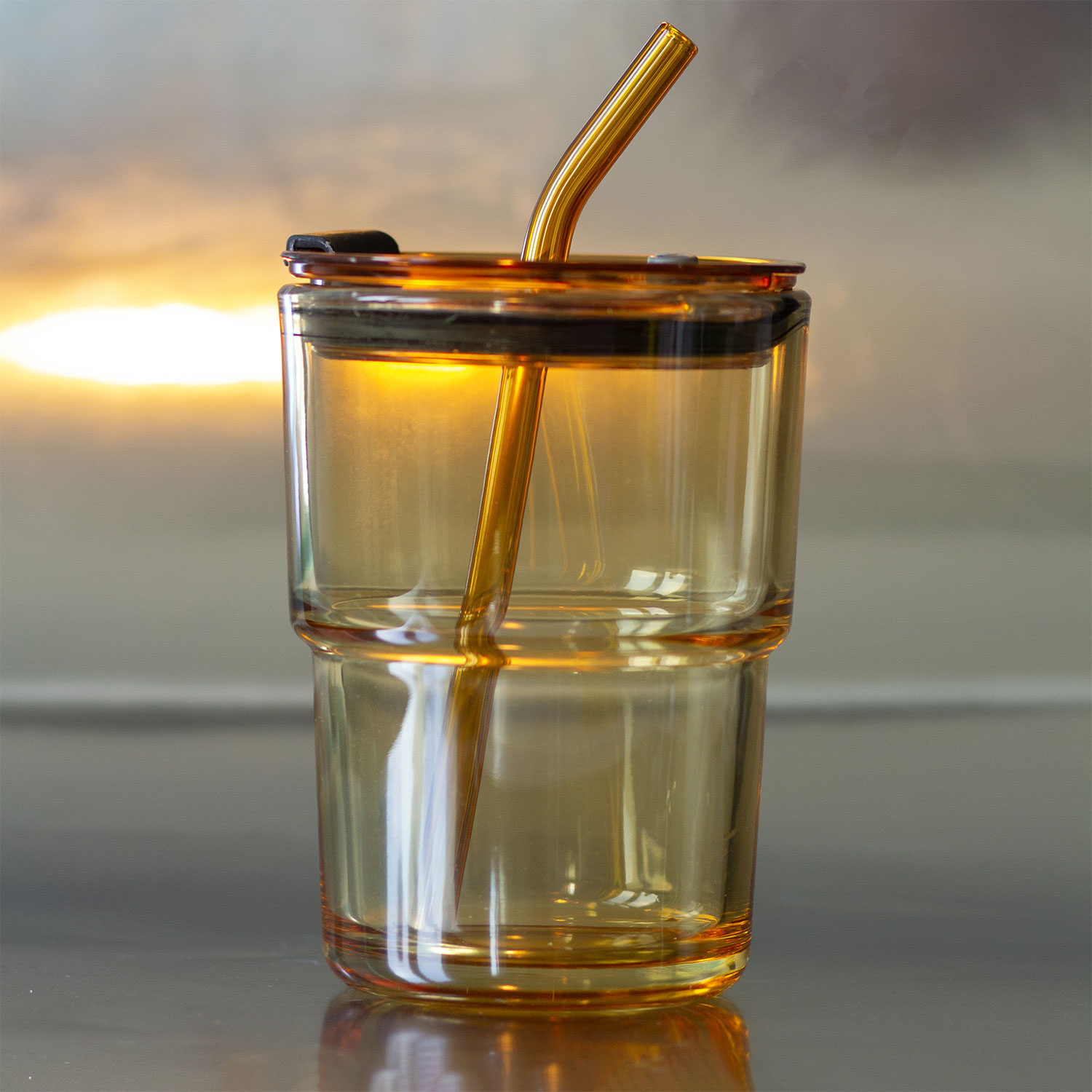 Стакан с трубочкой "Caramel"