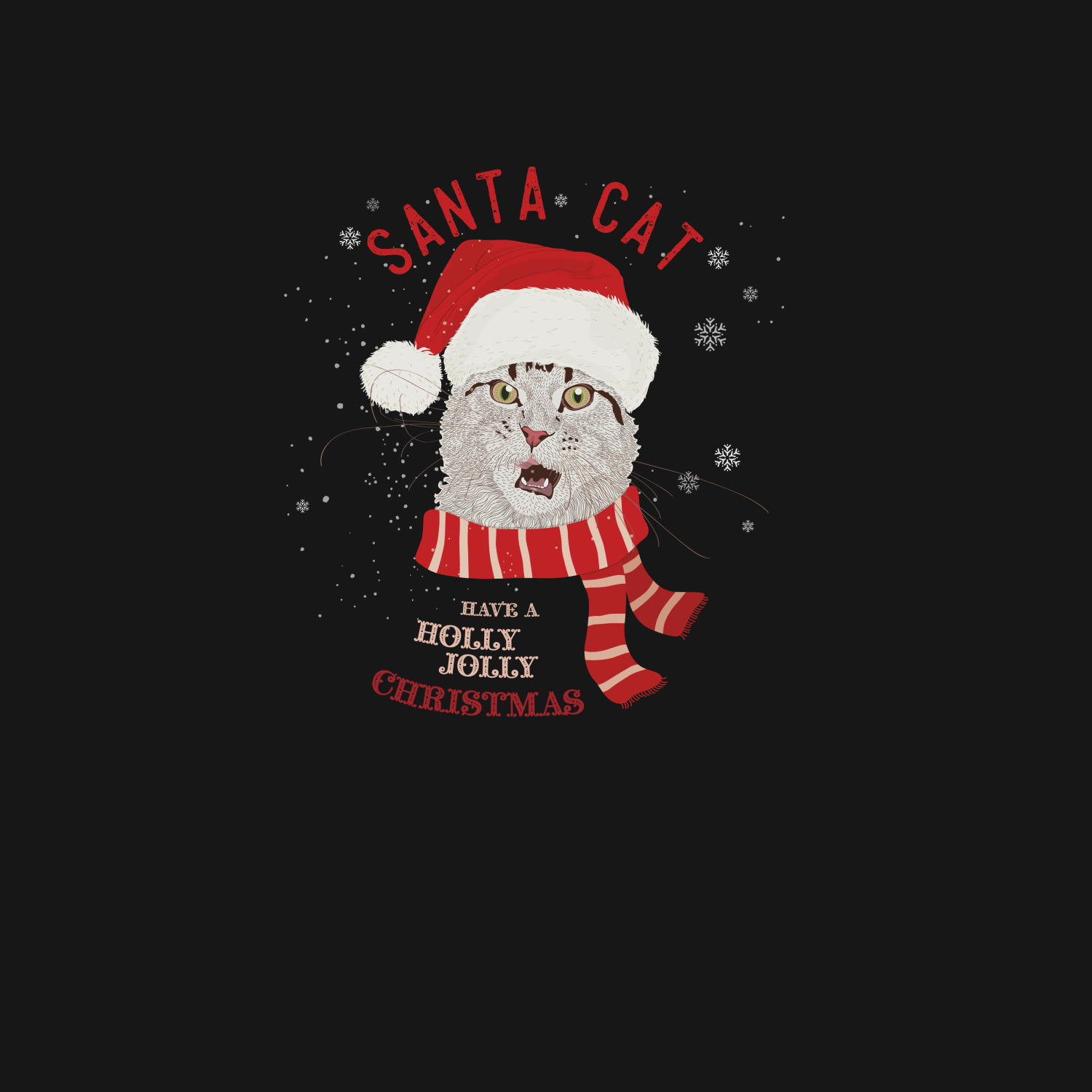 Футболка унисекс 'Santa Cat' 