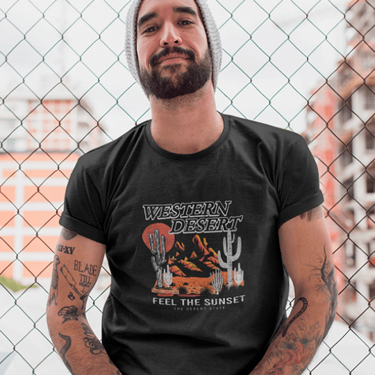 

Футболка унисекс 'Western desert' (разные размеры) / 2XL