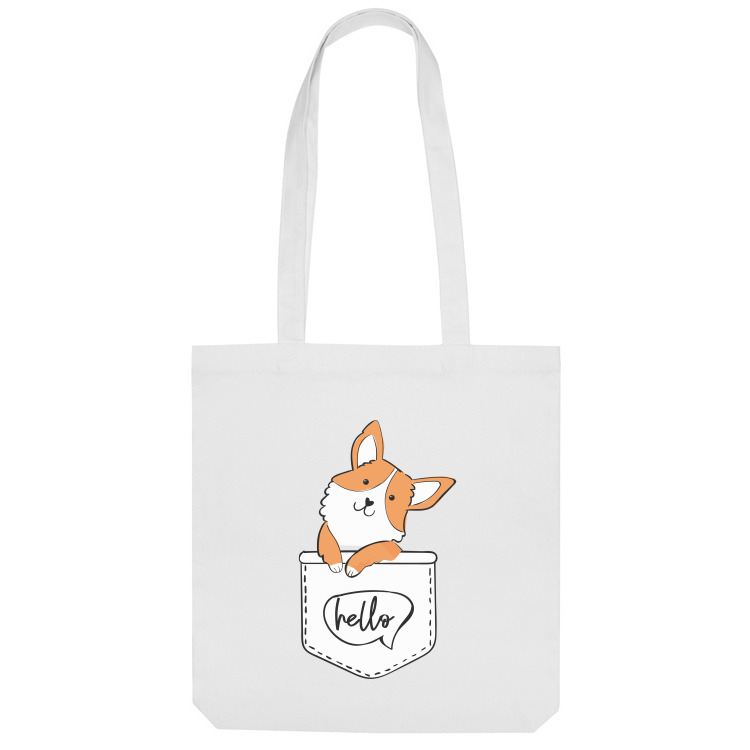 Сумка-шоппер 'Corgi say hello'