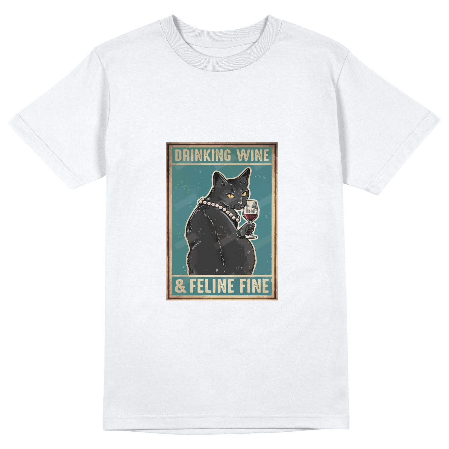 Футболка унисекс 'Cat with Wine' 